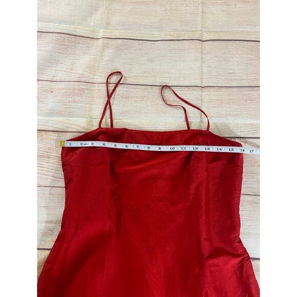 Ann Taylor Women's Red Silk Beaded Cocktail Dress - 8 - Picture 5 of 13